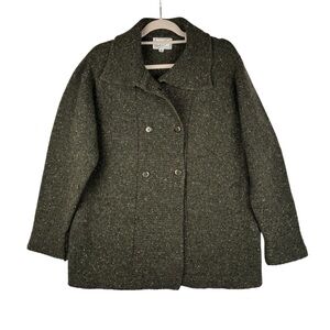 Kerry Traditions 100% Wool Cardigan Size M Green Womens Two Raws Button closure